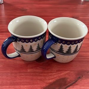 Boleslawiec Set of 2 Polish Handmade Pottery Mug